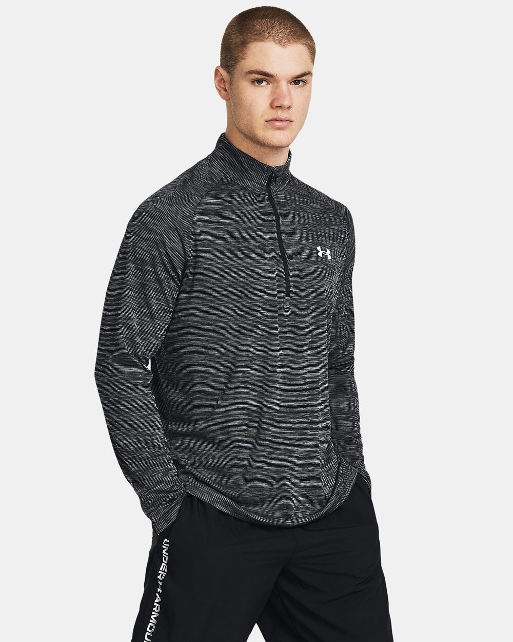 NWT Under Armour Men's UA Tech Textured ½ Zip in Black/White size 3XL